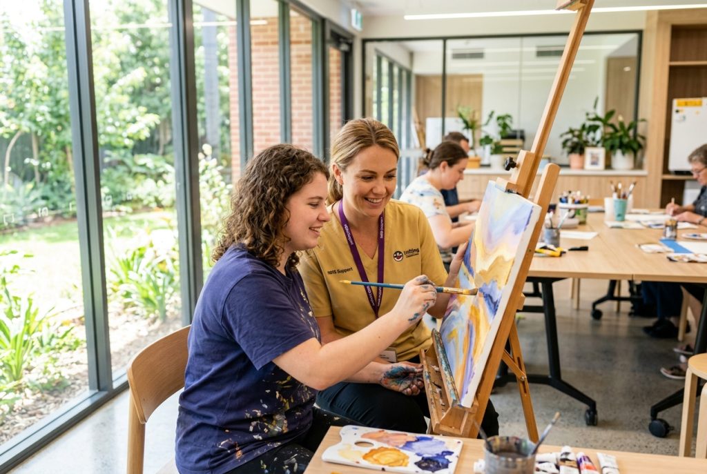 Mamba Services support worker assisting an NDIS participant